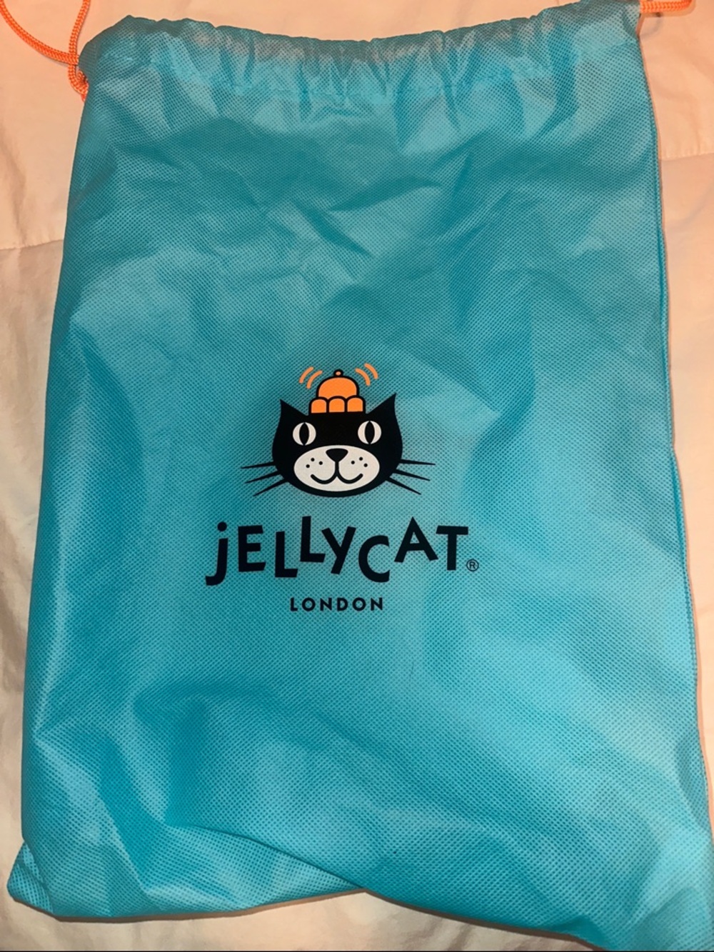 Jellycat Turquoise Drawstring Pet Bag with Orange Cord - Picture 2 of 4
